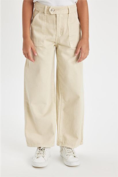 Pantalon en coton à jambes larges