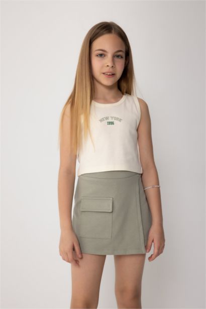 Ensemble Débardeur imprimé et Jupe-short à taille élastique pour fille