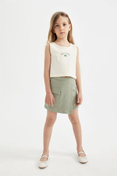 Ensemble Débardeur imprimé et Jupe-short à taille élastique pour fille