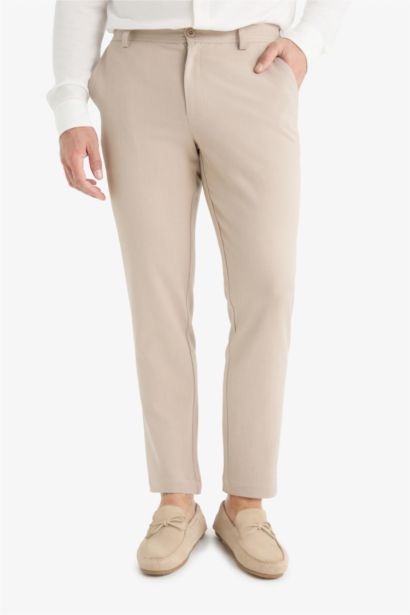 Tailored Fit Düz Paça Her Yöne Esneyen Yumuşak Tuşe Cepli Pantolon