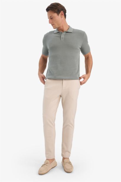 بنطلون سادة قصة عادية ضيقة