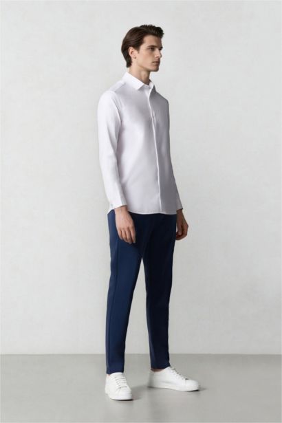 Tailored Fit Straight Leg Stretch Trousers