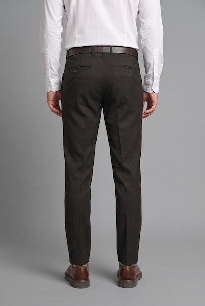 Pantalon droit extensible au toucher doux avec poches Coupe ajustée
