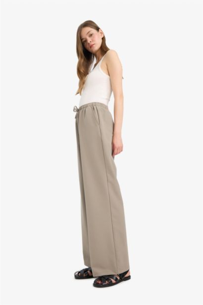 Wide Leg Regular Waist Trousers