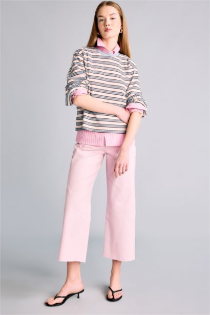 Culotte Yüksek Bel Gabardin Pantolon