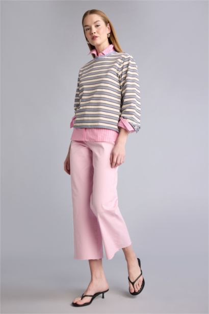 Culotte Yüksek Bel Gabardin Pantolon