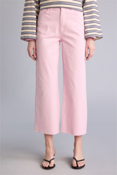 Culotte Yüksek Bel Gabardin Pantolon