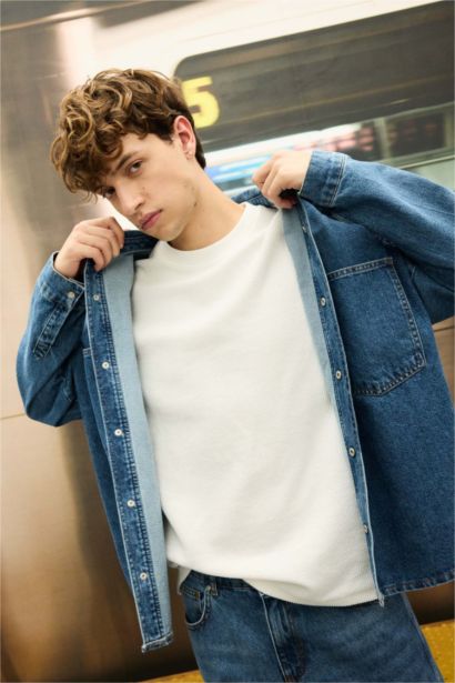 Chemise Oversize en tricot à Manches Longues