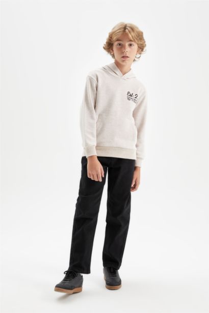 Boy Printed Hooded School Sweatshirt