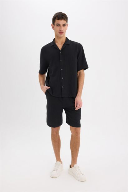 Relax Fit Basic Cotton Bermuda Shorts