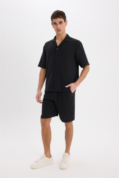 Relax Fit Basic Cotton Bermuda Shorts