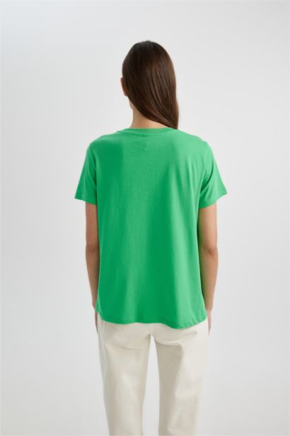 Regular Fit Crew Neck Printed Short Sleeve T-Shirt