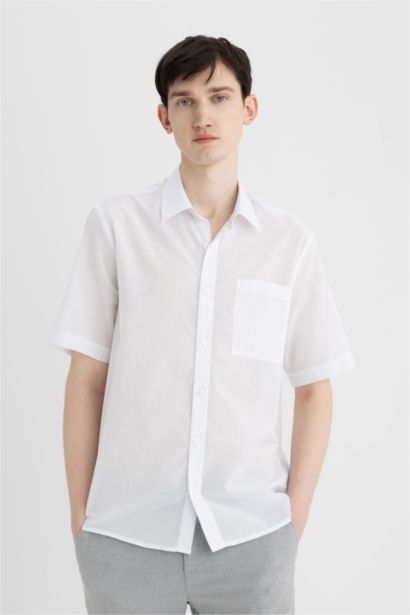 Relax Fit Polo Collar Cotton Shirt