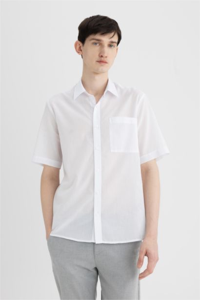Relax Fit Polo Collar Cotton Shirt