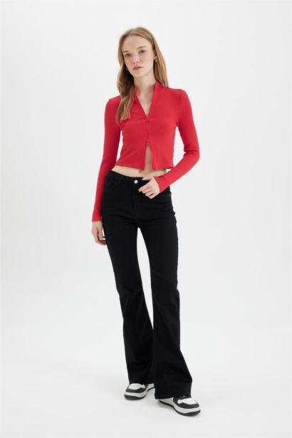 Jean bootcut long à taille normale