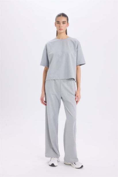 تيشيرت نص ردن جيرسي قصة مريحة بياخة مستديرة