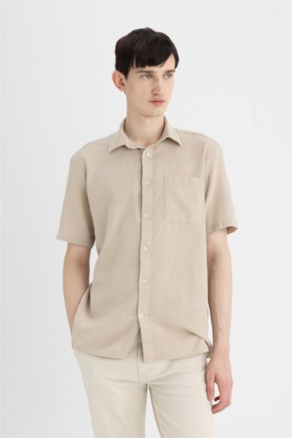 قميص بولو نص كم قطن بيج قصة عادية