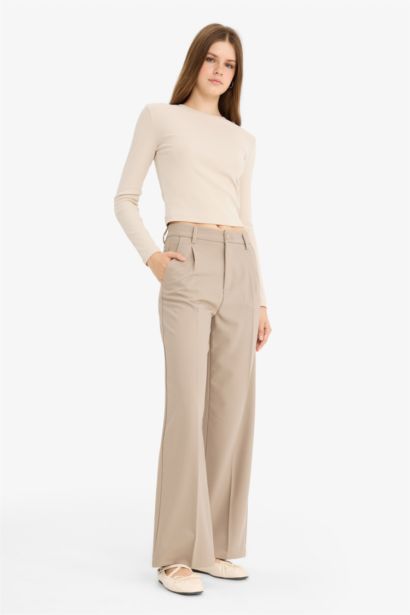 High Waist Wide Leg Trousers