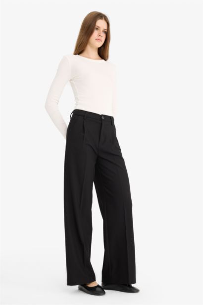 High Waist Wide Leg Trousers