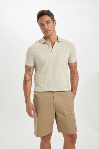 Regular Fit Gabardine Bermuda