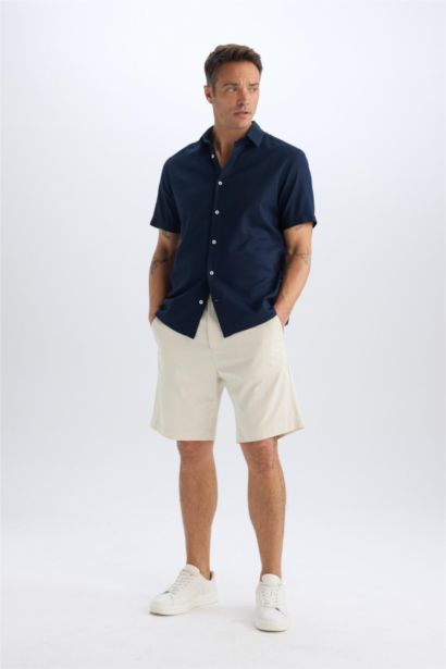 %100 Pamuk Regular Fit Gabardin Bermuda Şort