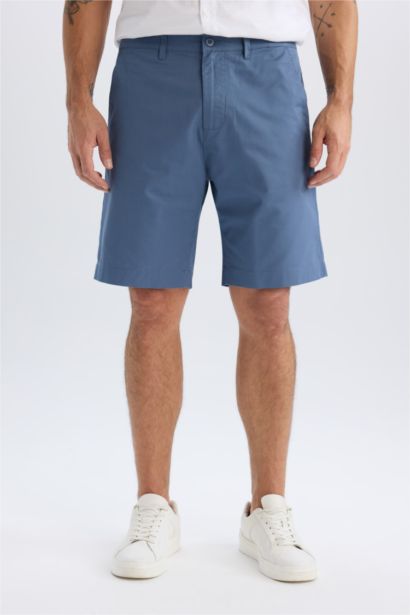 %100 Pamuk Regular Fit Gabardin Bermuda Şort