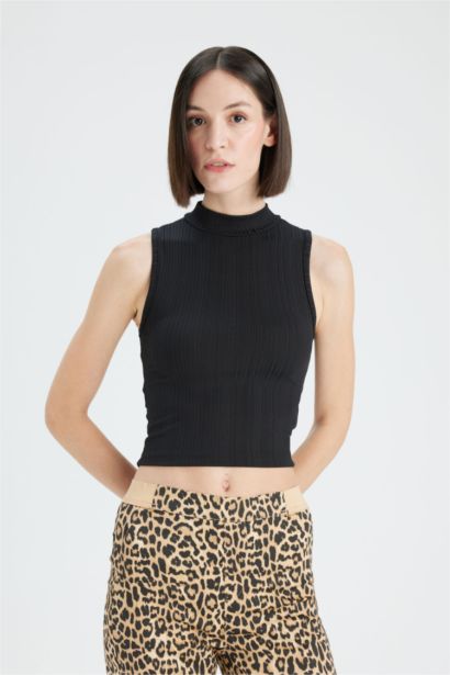 Slım Fıt Yarım Balıkçı Yaka Fitilli Kaşkorse Atlet