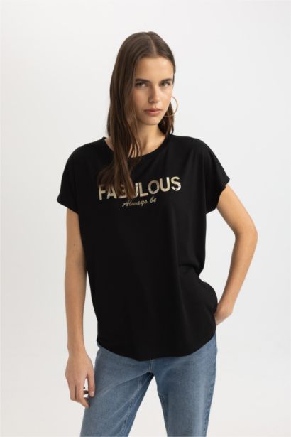 Crew Neck Animal Short Sleeve T-Shirt