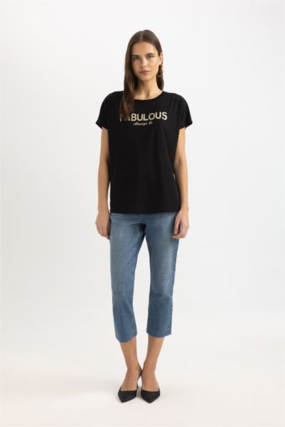 Crew Neck Animal Short Sleeve T-Shirt