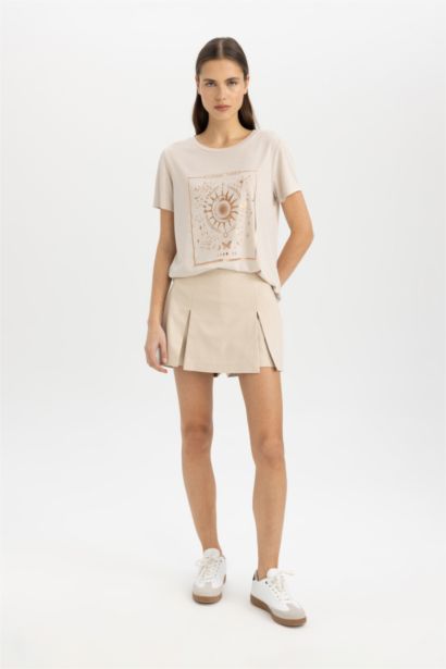 Relax Fit Crew Neck Printed Short Sleeve T-Shirt