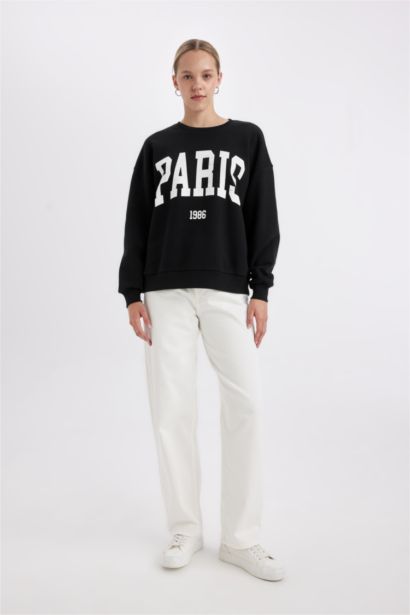 Loose Fıt Kalın Kumaş Sweatshirt