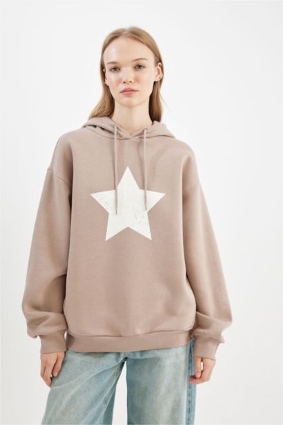 Coool үлкен пішім үлкен бас киімді Свитер