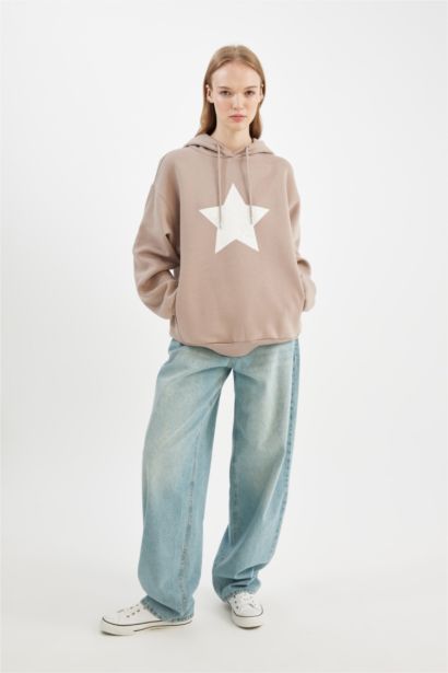 Coool үлкен пішім үлкен бас киімді Свитер