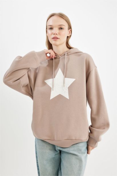 Coool үлкен пішім үлкен бас киімді Свитер