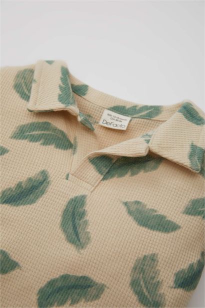 Baby Boy Printed Polo Neck T-Shirt Shorts 2 Piece Set