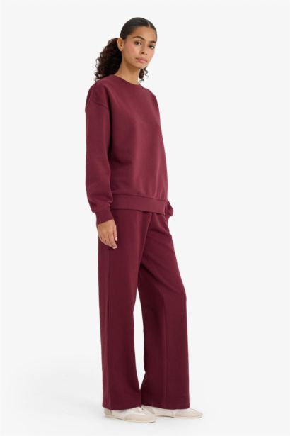 بنطرون سادة ثقيل قصة مستقيمة جيب