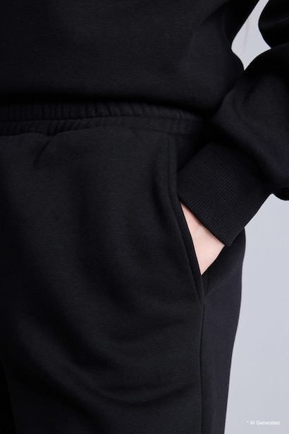 Straight Fit Basic Thick Fabric Trousers