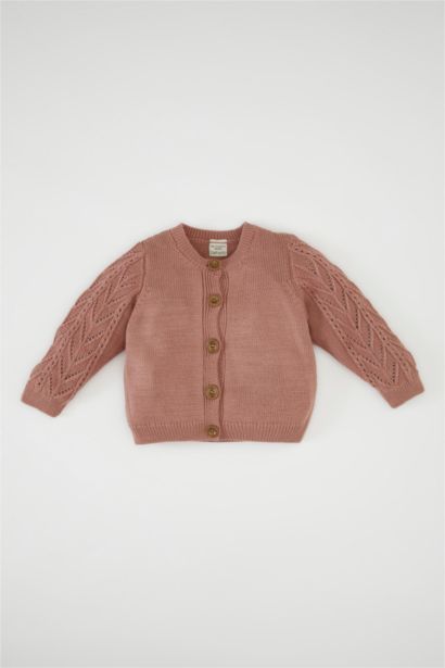 Baby Girl Crew Neck Cardigan