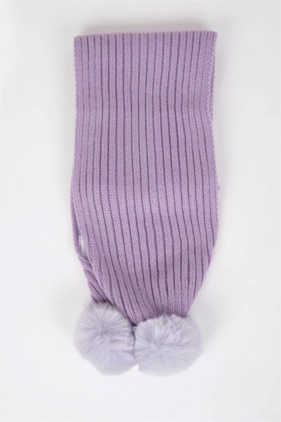 Kız Çocuk 2'li Takım Ponponlu Bere Atkı