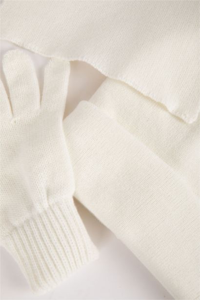 Ensemble écharpe, bonnet et gants en tricot pour Fille