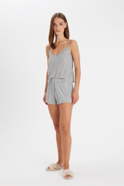 سيت بجامة قصة عادية بحمالات من Fall in Love - قطعتين