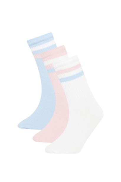 Длинные носки из хлопка для девочек, 3 пары