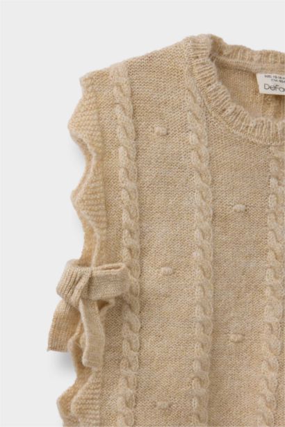Baby Girl Regular Fit Crew Neck Knit Vest