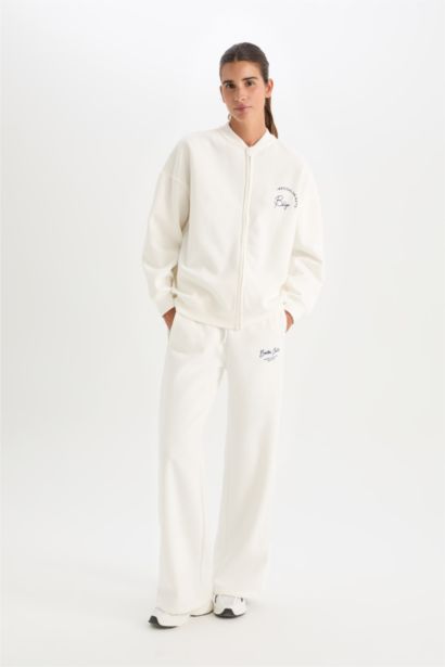 Oversize Fit Thick Sweatshirt Fabric Cardigan