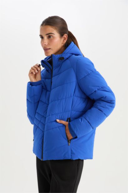 Water Repellent Zipper Puffer Jacket
