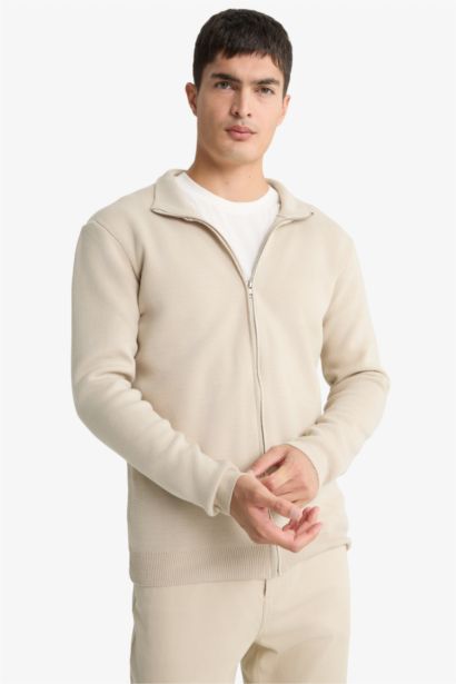 Standard Fit Turtleneck Knitwear Cardigan