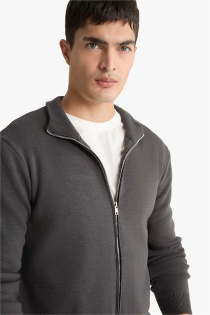Standard Fit Turtleneck Knitwear Cardigan