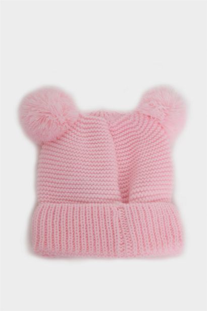 Girl Baby Pompom Eared Knitted Beanie