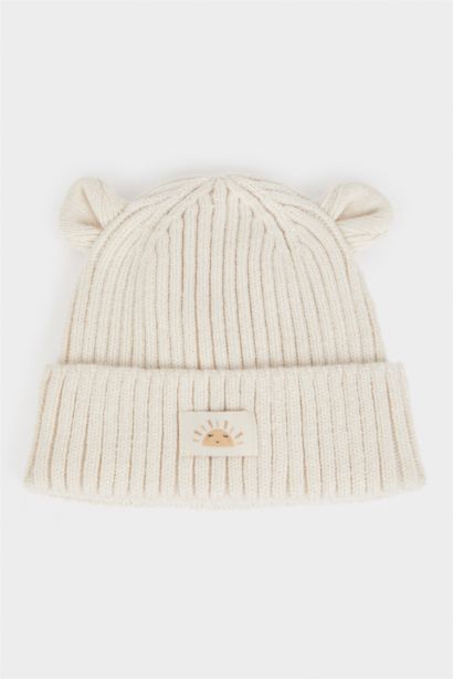 Baby Girl Woven Label Knitted Beanie