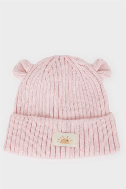 	Kız Bebek Dokuma Etiketli Kulaklı Triko Bere